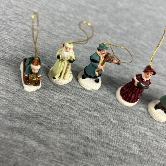 Vtg Miniature Victorian Style Christmas Ornaments Set Of 7 Santa/Carolers READ - Picture 2 of 6